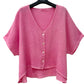 LINEN/COTTON BUTTON CARDI - 10-16 - PINK