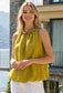 BEAD NECKLINE TOP - 8-14 - MUSTARD
