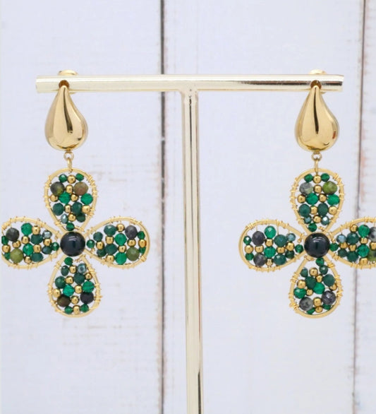 BEAD STATEMENT EARRINGS
