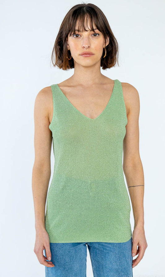 LUREX VEST TOP - 8-12 - GREEN