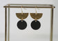 KAIKO - CIRCLE & HALF MOON BRASS EARRINGS