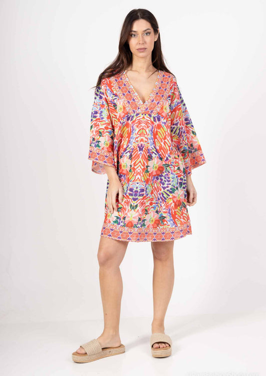 COTTON BLEND BEACH DRESS - 8-14 - ORANGE