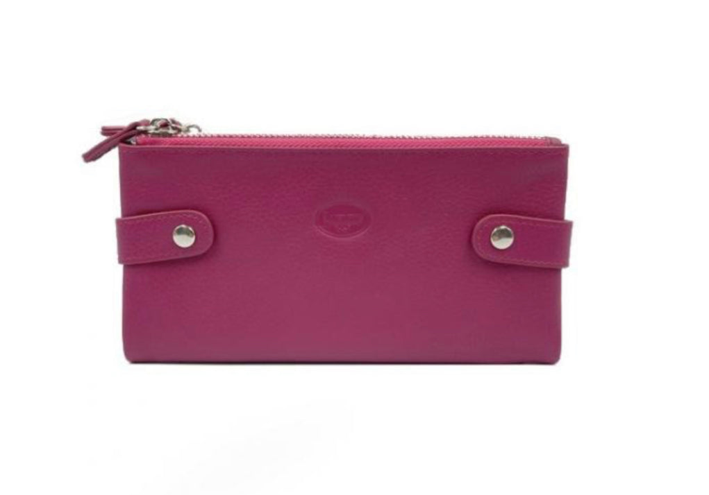 100% LEATHER WALLET - FUSCHIA