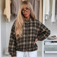 CHECK ZIPPED JACKET - 10-16 - CHOCOLATE