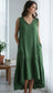LINEN DIP HEM DRESS - 10-16 - OLIVE