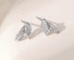LEAF CRYSTAL STUD EARRINGS - SILVER