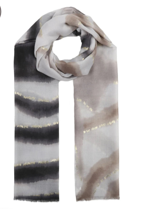FOIL PRINT SCARF - GREY