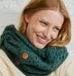 MERINO WOOL BUTTON SNOOD - FOREST GREEN - MADE IN IRELAND