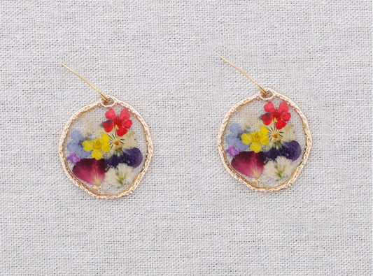 DRIED FLOWERS HOOK EARRINGS