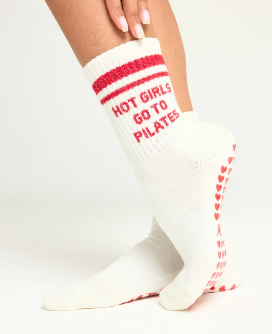 HOT GIRLS GO TO PILATES GRIP SOCKS