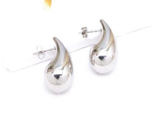 LARGE TEARDROP EARRINGS - SILVER