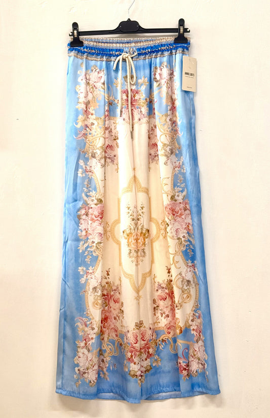 FLORAL PRINT PALAZZO - 8-12 - BLUE