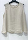 LINEN BUTTON BACK TANK - 8-12