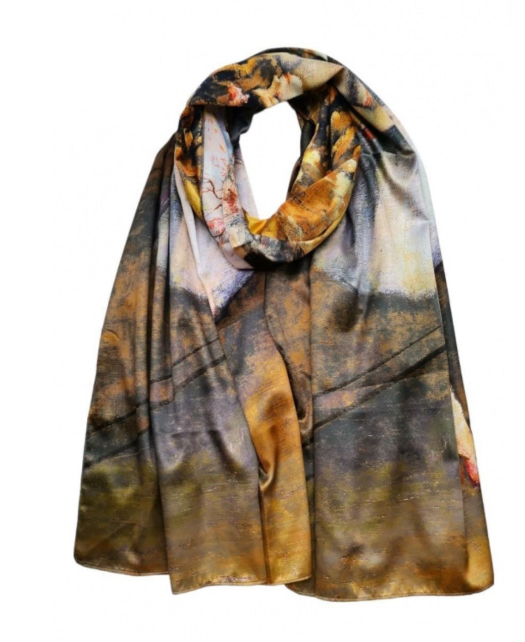 DOUBLE SIDED SATIN ART PRINT SCARF