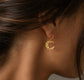 AURALINA BRASS CRESENT EARRINGS