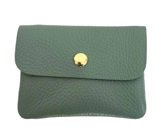 LEATHER CARD WALLET - AQUA