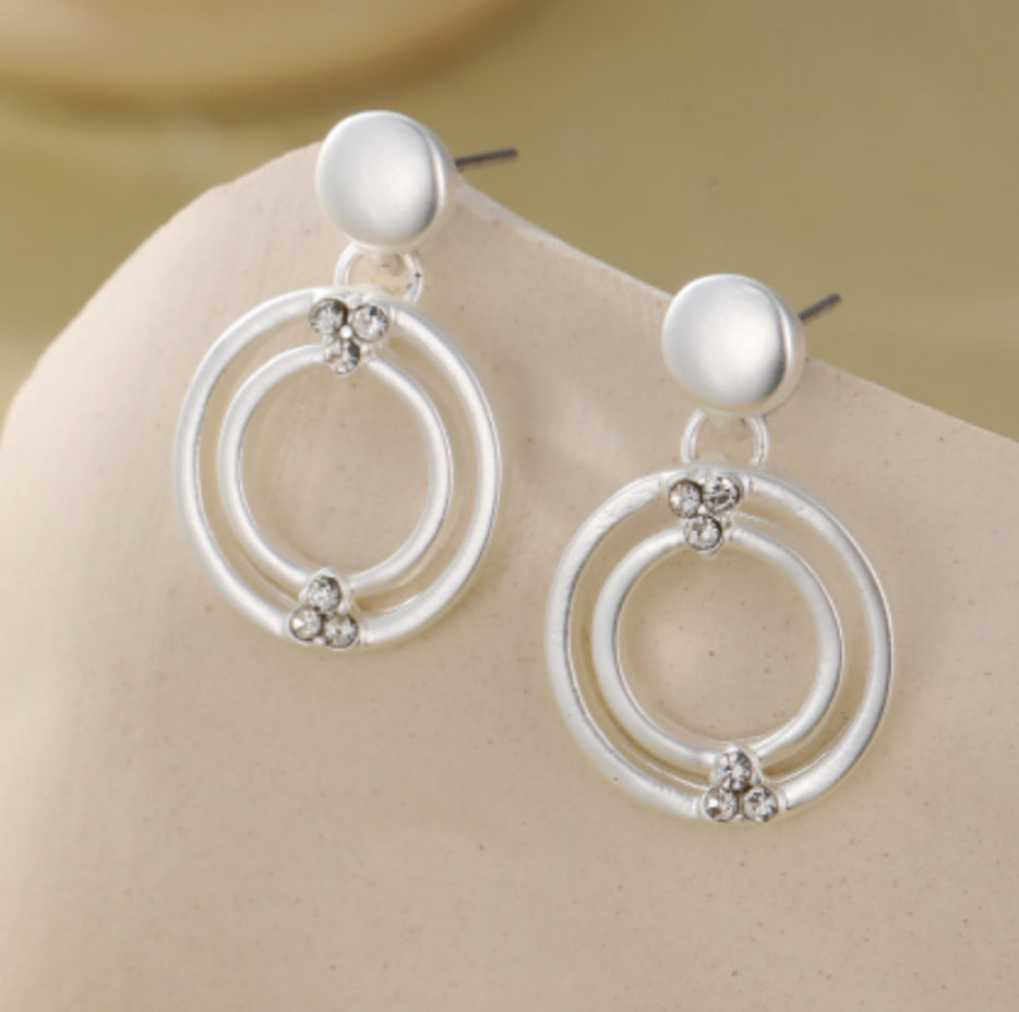 CRYSTAL DROP STUD EARRINGS