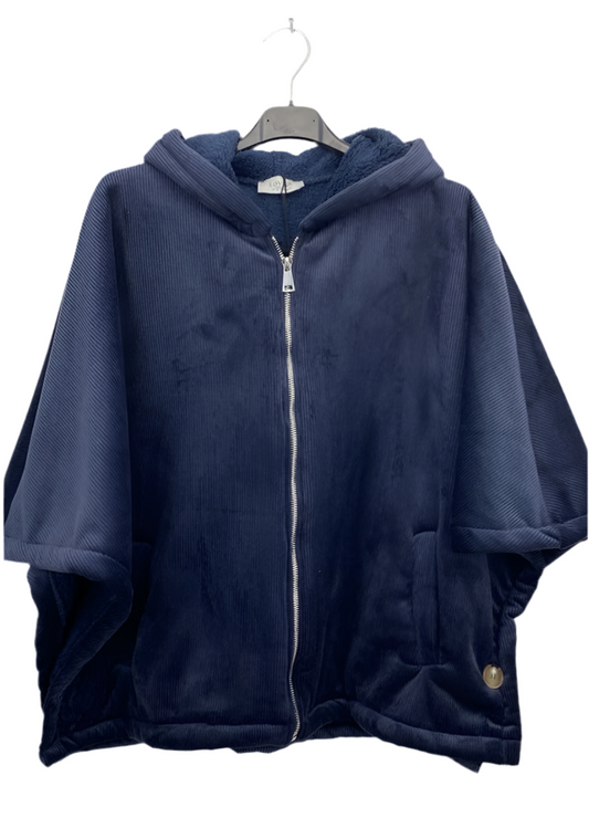 VELOUR FLEECE LINED JACKET - 10-16 - NAVY