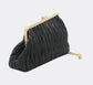 PLEAT ASYMMETRIC OCCASION BAG - BLACK