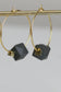 KAIKO - BRASS & CONCRETE HOOP EARRINGS