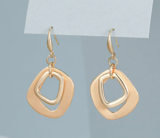 DROP HOOK EARRINGS - GOLD