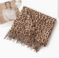 COSY FRINGED ANIMAL PRINT SCARF - NEUTRAL