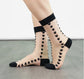 WOMEN’S SHEER BLACK HEART SOCKS