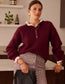 HEART BUTTON KNIT - 10-16 - BURGUNDY