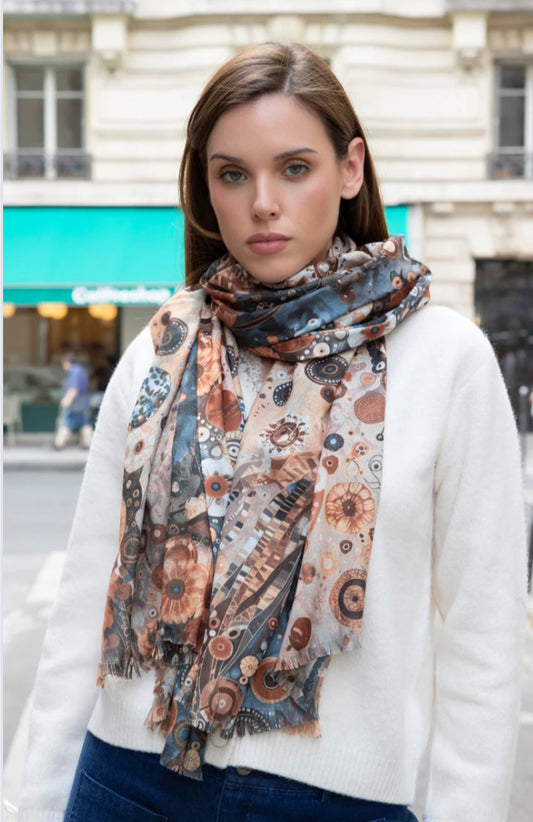 ABSTRACT CIRCLE PRINT SCARF
