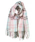 CHECK FRINGED SCARF - PINK & BLUE