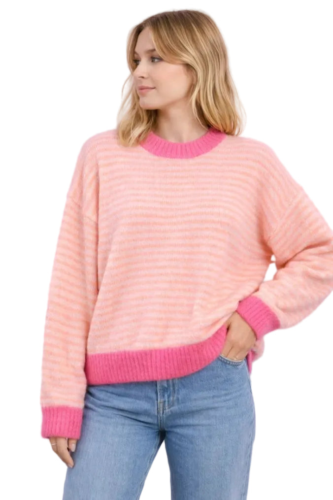 ALPACA BLEND STRIPE KNIT - 10-16