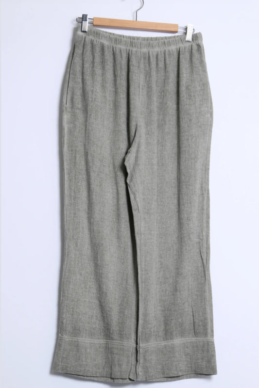 LINEN/COTTON CUFF PANTS - 10-16 - KHAKI