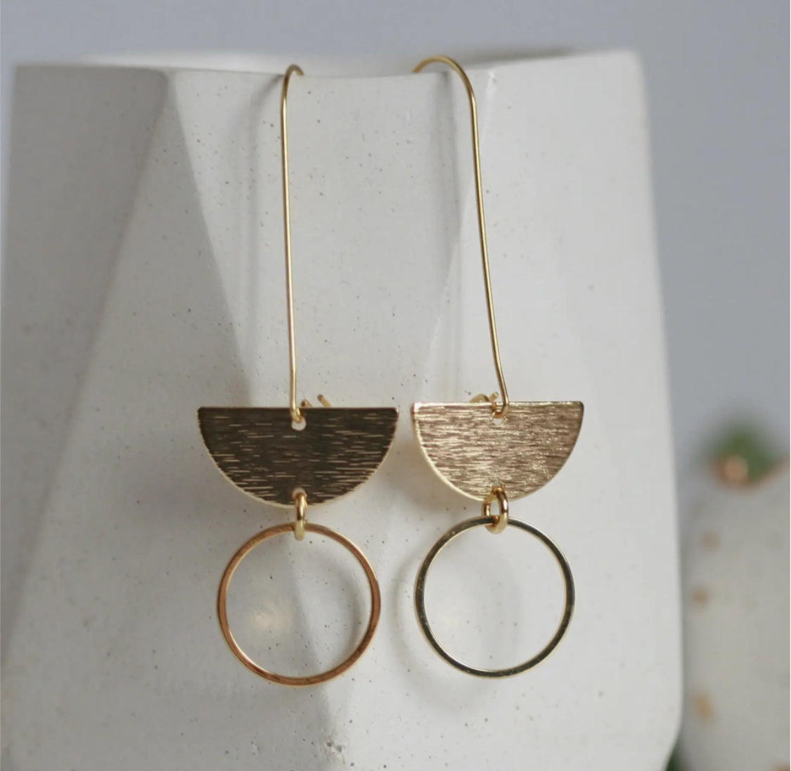 KAIKO - CIRCLE DROP BRASS EARRINGS