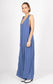 LINEN TWIST BACK JUMPSUIT - 10-16 - BLUE