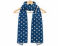CASHMERE & MERINO WOOL POLKA SCARF- BLUE