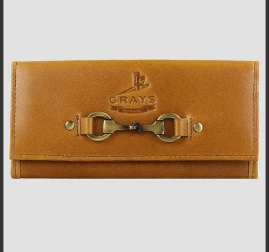 LEATHER SNAFFLE WALLET - TAN