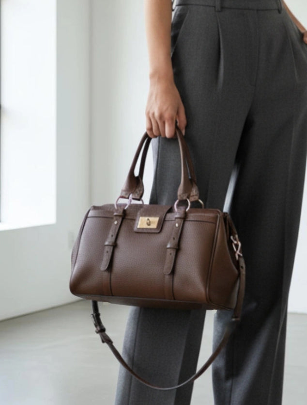 TOTE WITH LONG STRAP - CHOCOLATE