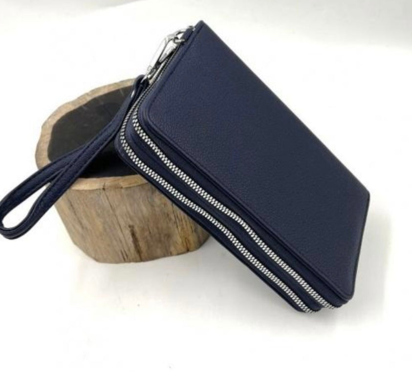 DOUBLE ZIP WALLET - NAVY