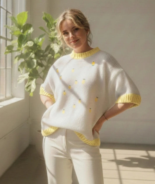 LEMON PRINT KNIT - 10-16