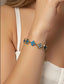 FLOWER CRYSTAL BRACELET- BLUE