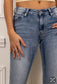 KICK FLARE FRAYED HEM DENIMS - SIZES 8-16
