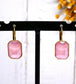 PINK RECTANGULAR DROP EARRINGS