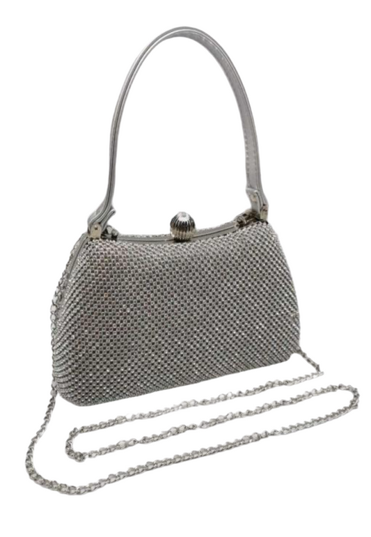 SILVER CRYSTAL OCCASION BAG