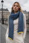 STRIPE KNIT SCARF - NAVY/BLUE