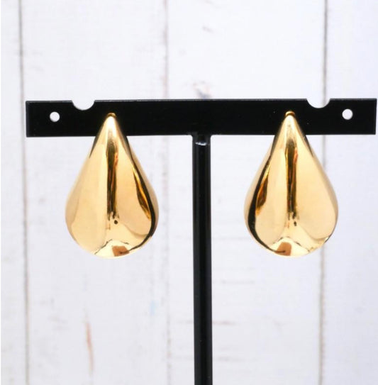 ANGLED TEARDROP EARRINGS- GOLD