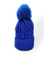 FLEECE LINED POM HAT - COBALT