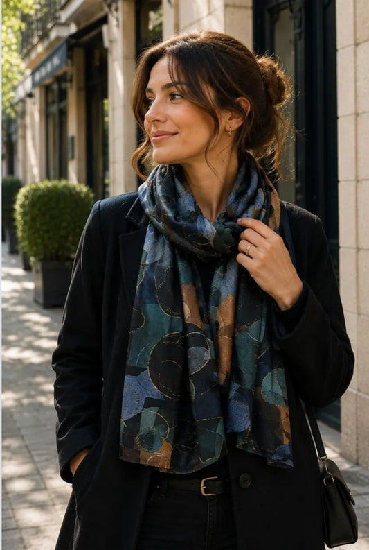 FOIL LEAF PRINT SCARF