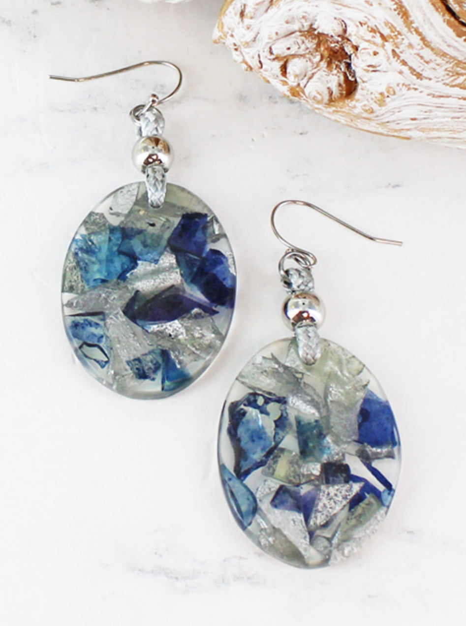 MARBLED RESIN EARRINGS