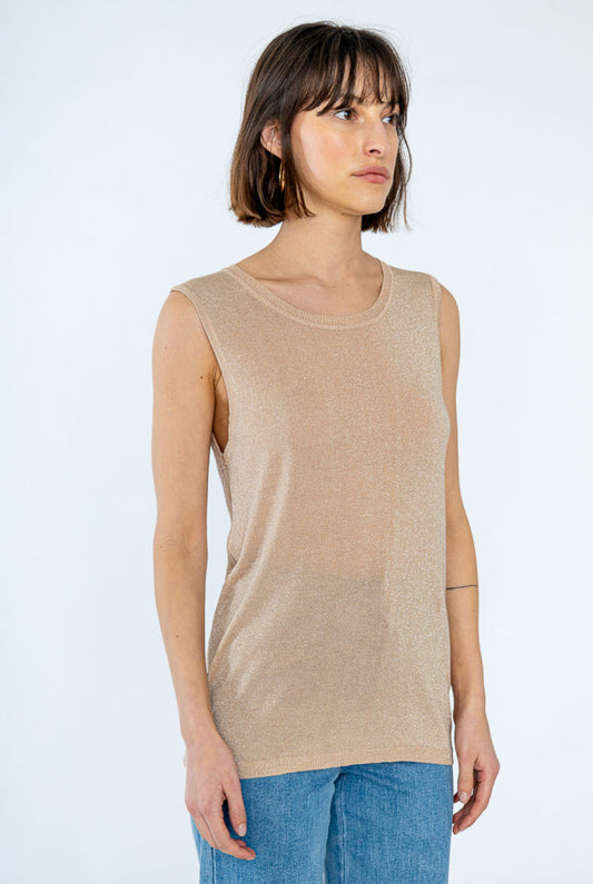 LUREX TANK TOP - 8-12 - BEIGE