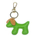 PADDED LEATHER DOG KEYRING - LIME